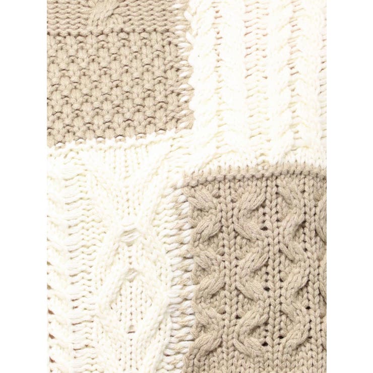 【WEB限定】パッチワークケーブルニット | Ungrid | 詳細画像46 