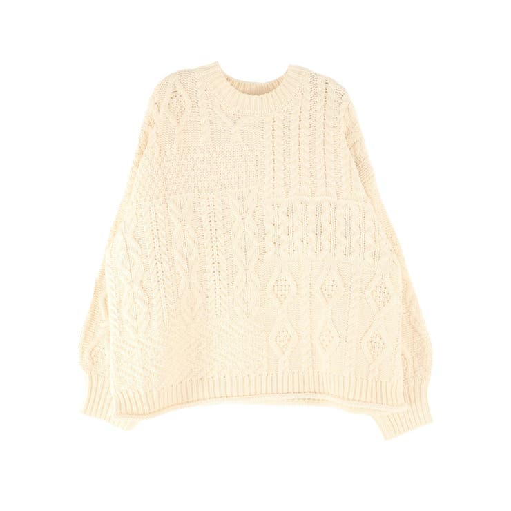 【WEB限定】パッチワークケーブルニット | Ungrid | 詳細画像47 