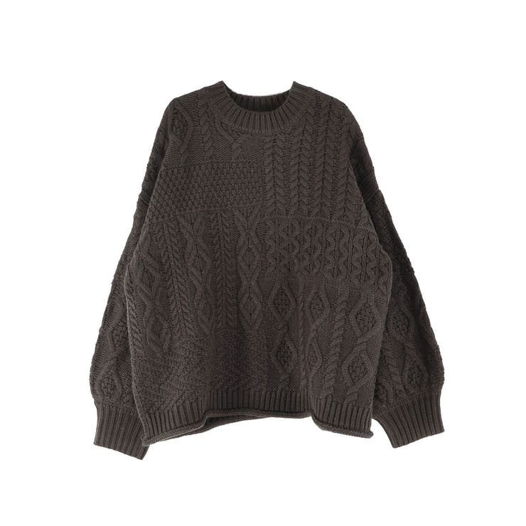 【WEB限定】パッチワークケーブルニット | Ungrid | 詳細画像49 