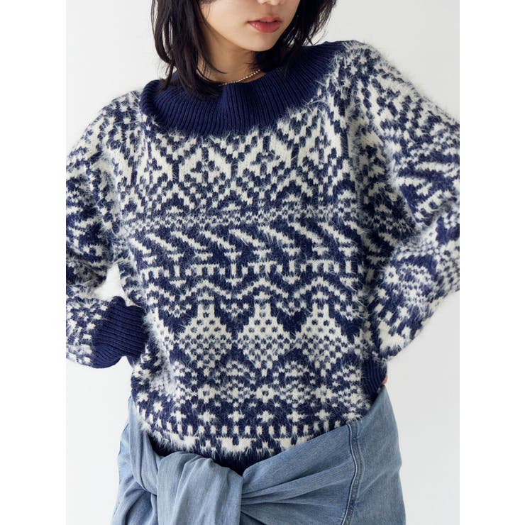 【WEB限定】オフショルジャカードニット | Ungrid | 詳細画像10 