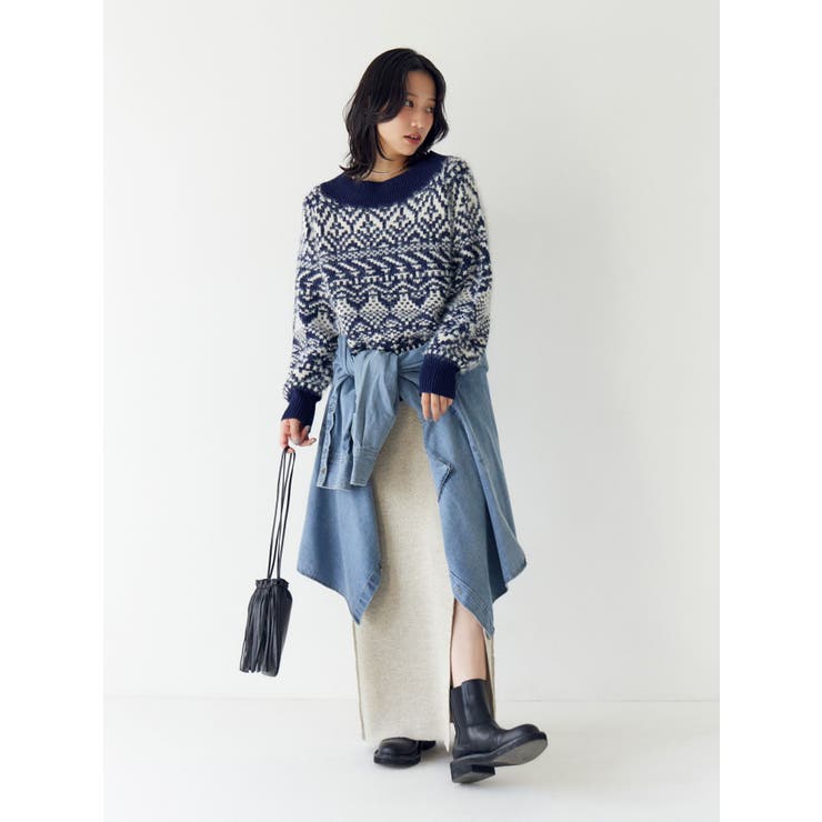 【WEB限定】オフショルジャカードニット | Ungrid | 詳細画像12 