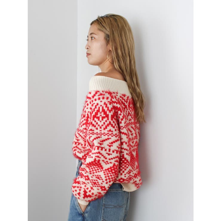 【WEB限定】オフショルジャカードニット | Ungrid | 詳細画像16 