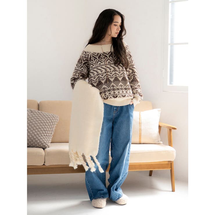 【WEB限定】オフショルジャカードニット | Ungrid | 詳細画像6 