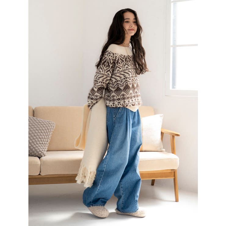 【WEB限定】オフショルジャカードニット | Ungrid | 詳細画像7 