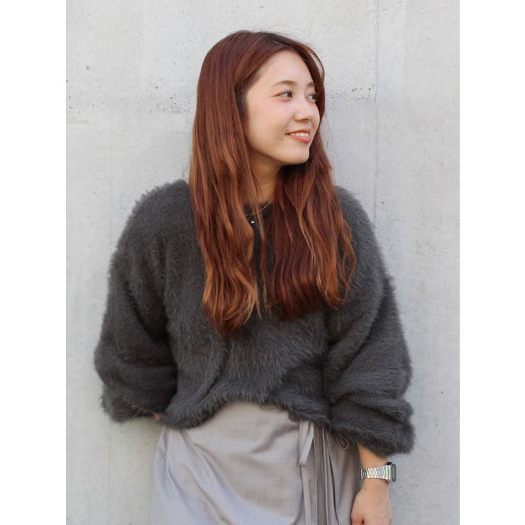 チャコールグレー | 2wayデザインシャギーニット | Ungrid