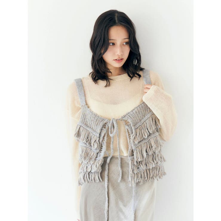 マルチウェイフリンジデザインニットビスチェ | Ungrid | 詳細画像20 