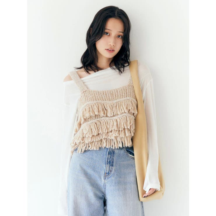 マルチウェイフリンジデザインニットビスチェ | Ungrid | 詳細画像23 