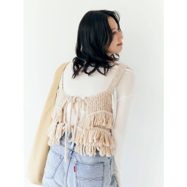マルチウェイフリンジデザインニットビスチェ | Ungrid | 詳細画像24 