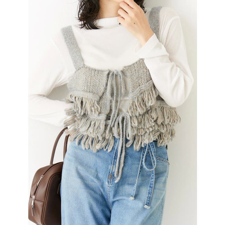 マルチウェイフリンジデザインニットビスチェ | Ungrid | 詳細画像7 