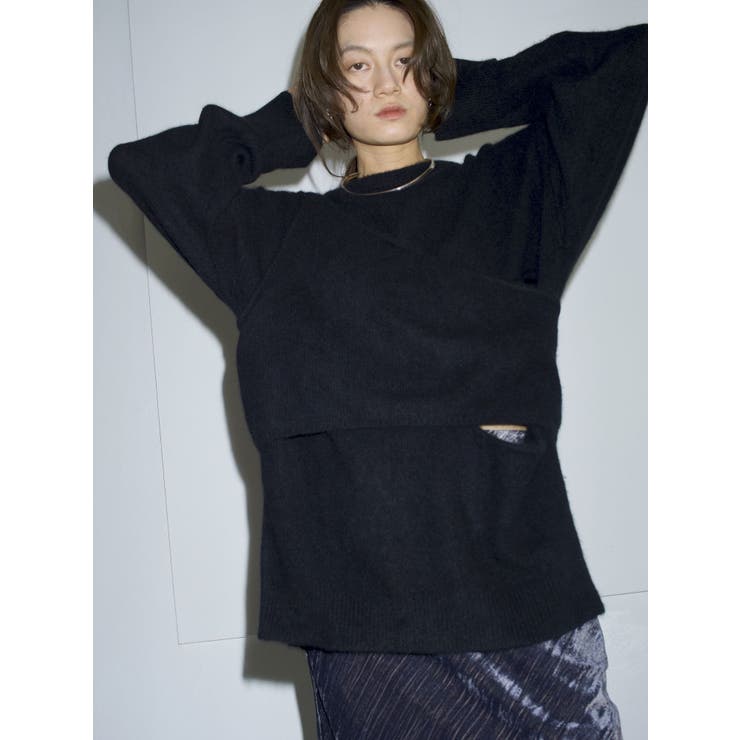 【Htage】フォックス混ビスチェレイヤードニット | Ungrid | 詳細画像4 