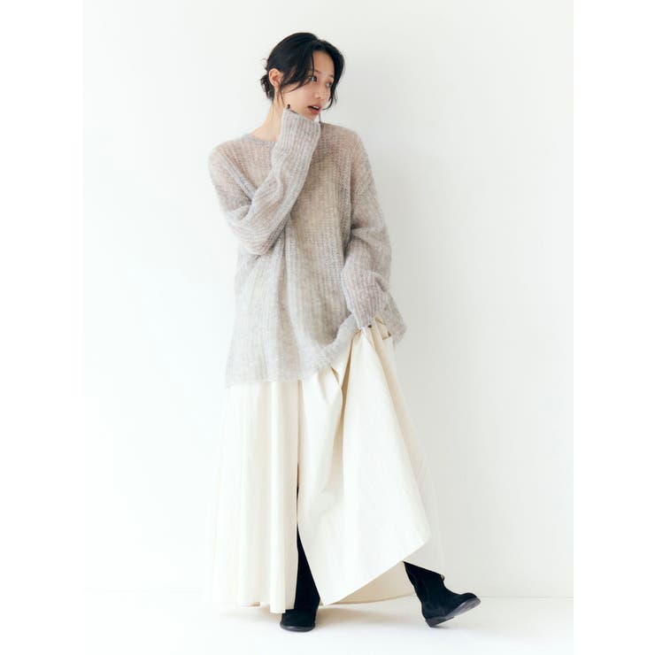 アルパカ混透かし編みニット | Ungrid | 詳細画像13 