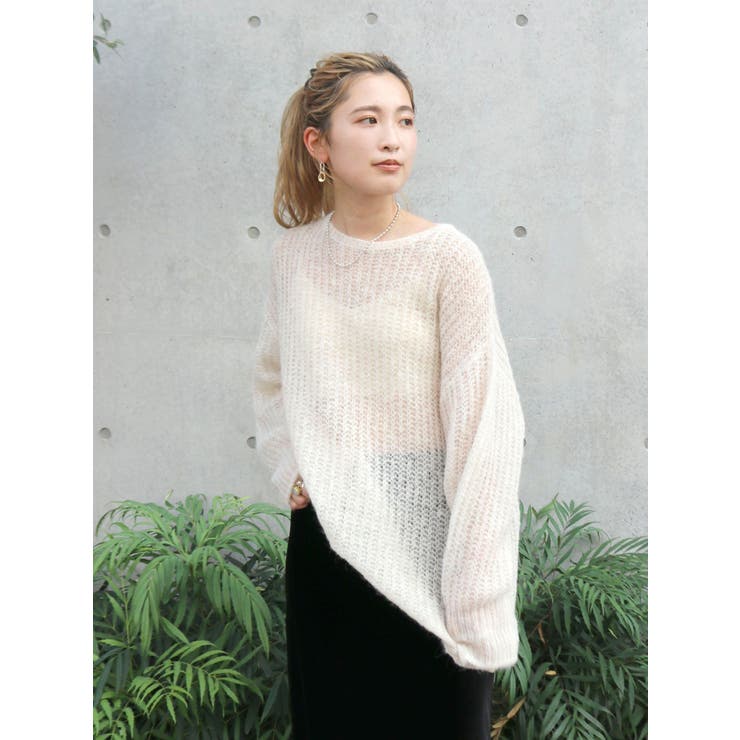 アルパカ混透かし編みニット | Ungrid | 詳細画像27 