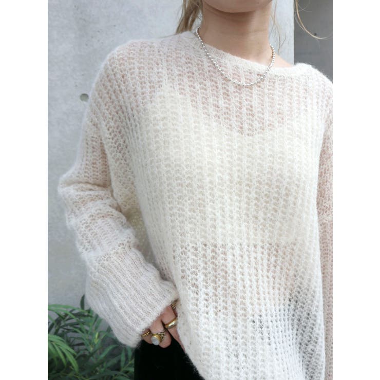 アルパカ混透かし編みニット | Ungrid | 詳細画像29 