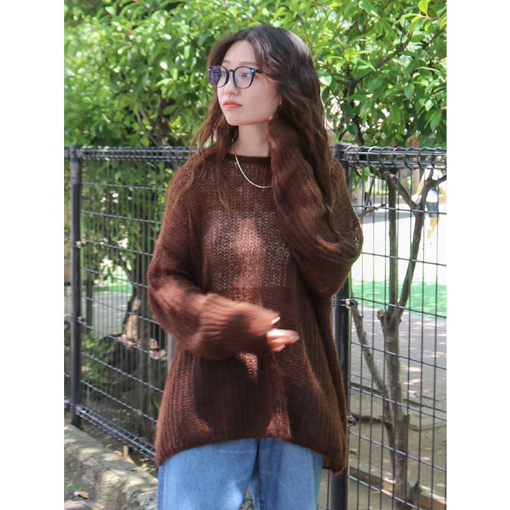 アルパカ混透かし編みニット | Ungrid | 詳細画像33 