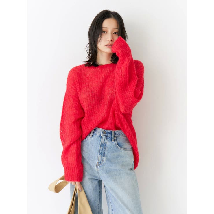 アルパカ混透かし編みニット | Ungrid | 詳細画像6 