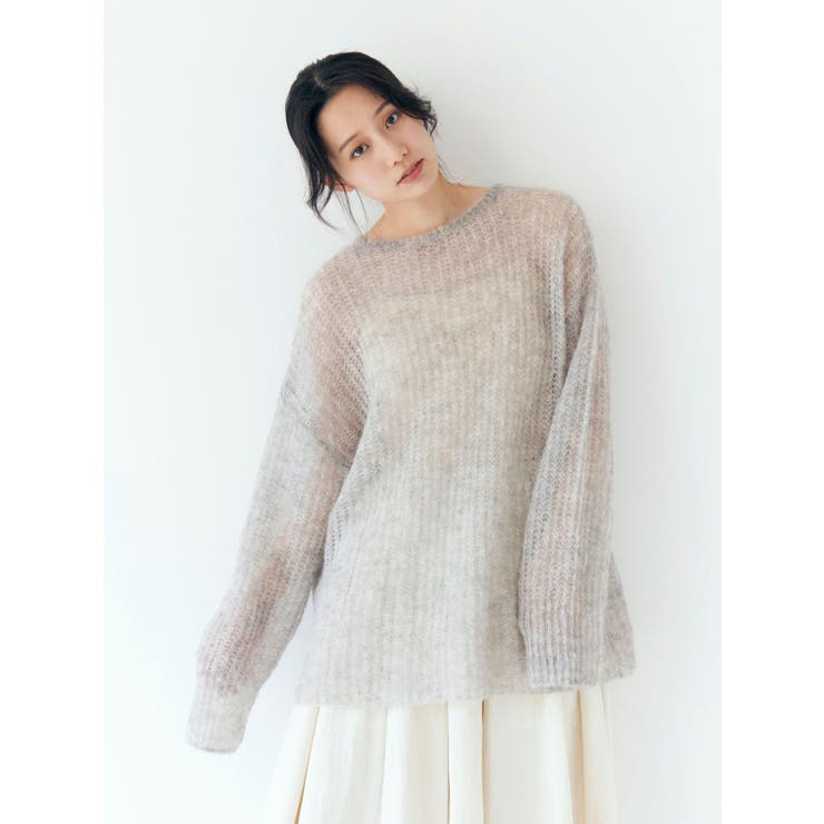アルパカ混透かし編みニット | Ungrid | 詳細画像9 