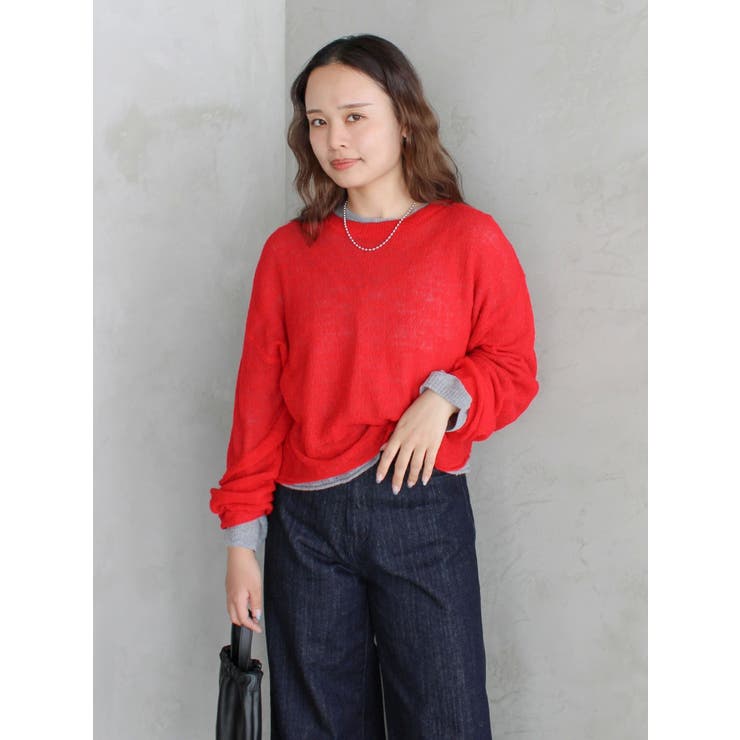 レッド | モヘヤ混シアーニット | Ungrid