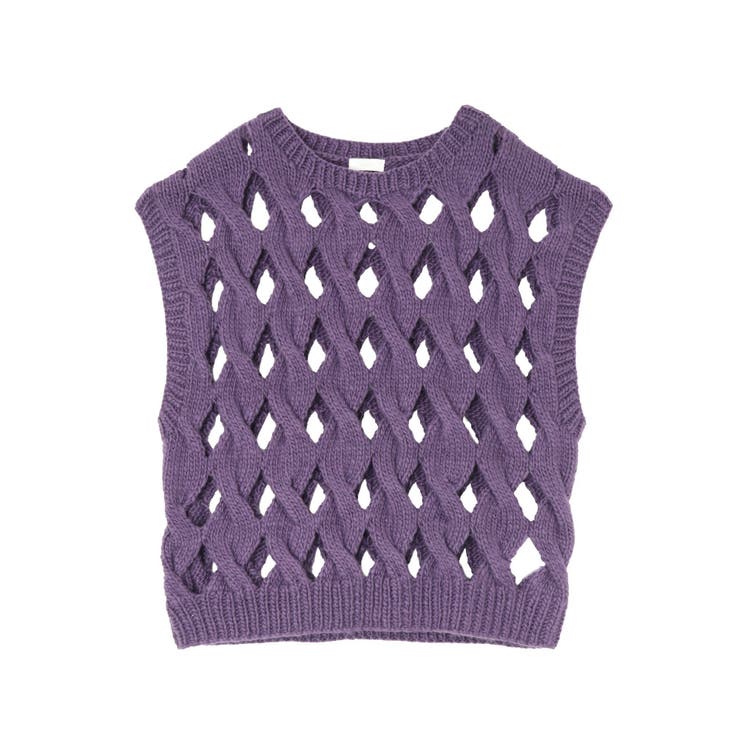 透かし編みデザインハンドニットベスト | Ungrid | 詳細画像40 