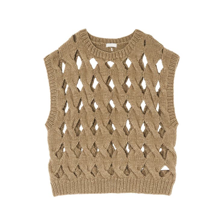 透かし編みデザインハンドニットベスト | Ungrid | 詳細画像41 