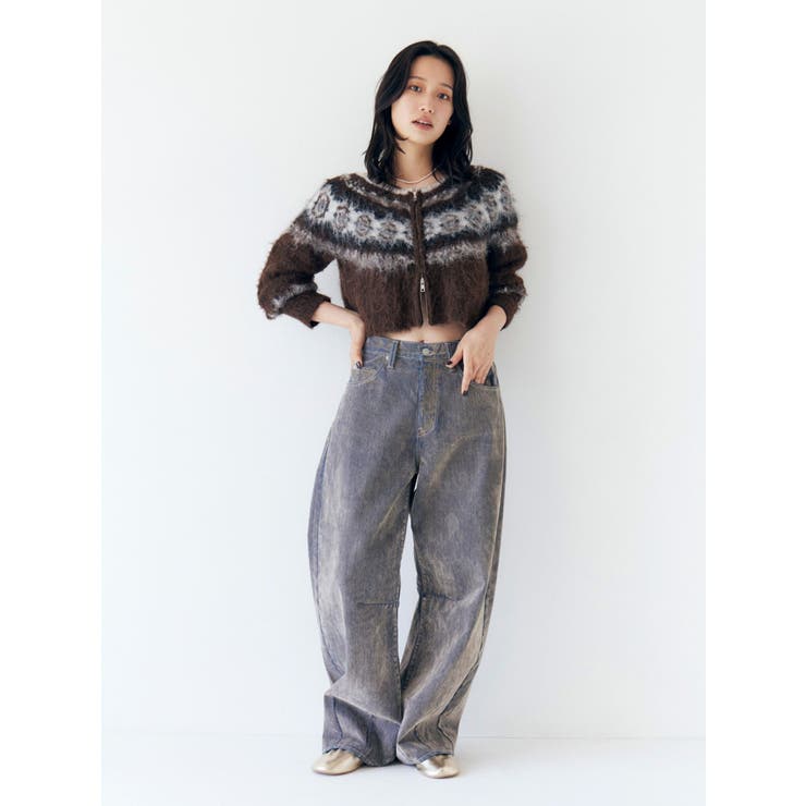 【WEB限定】求心柄ショートジップニット | Ungrid | 詳細画像10 