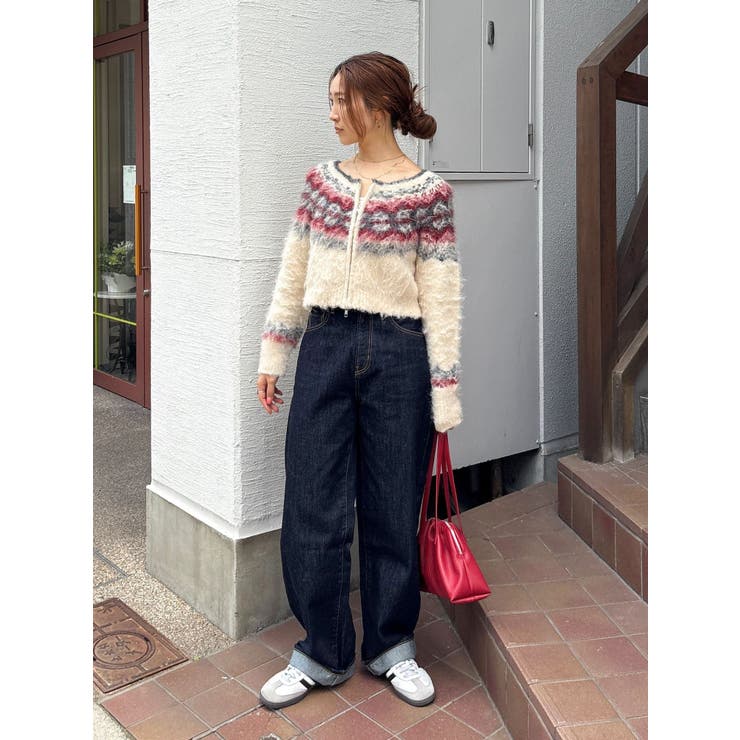 【WEB限定】求心柄ショートジップニット | Ungrid | 詳細画像14 