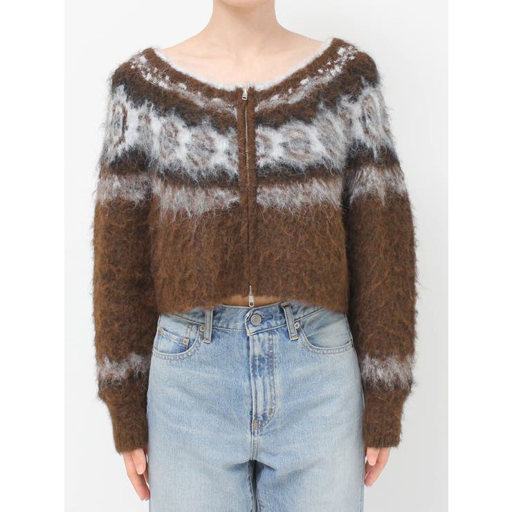 【WEB限定】求心柄ショートジップニット | Ungrid | 詳細画像18 