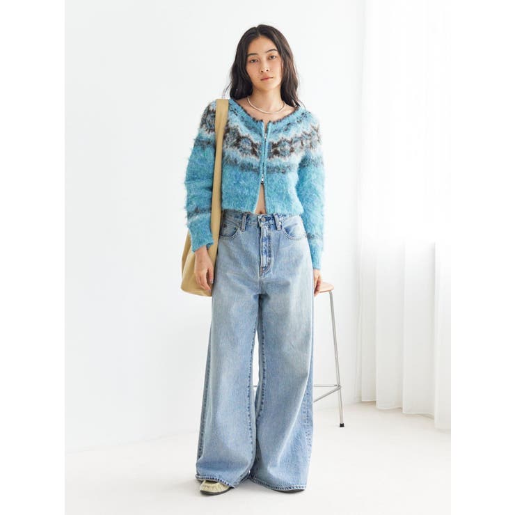 【WEB限定】求心柄ショートジップニット | Ungrid | 詳細画像5 