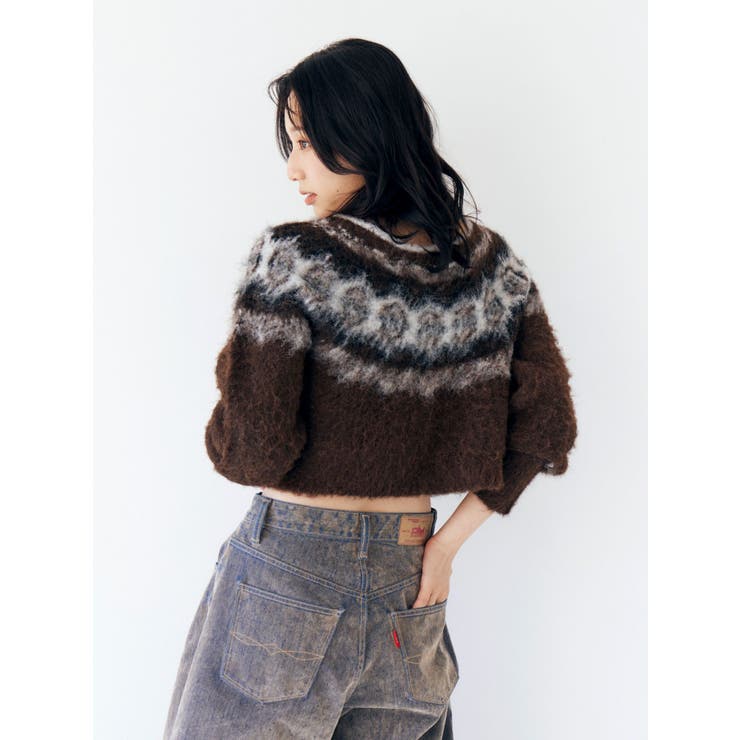 【WEB限定】求心柄ショートジップニット | Ungrid | 詳細画像9 