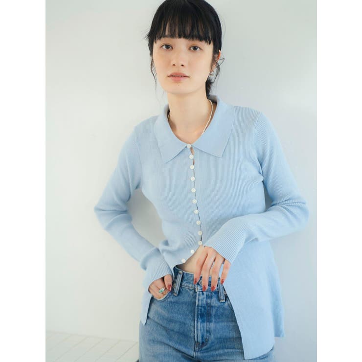 ボタンデザインニットカーディガン | Ungrid | 詳細画像12 