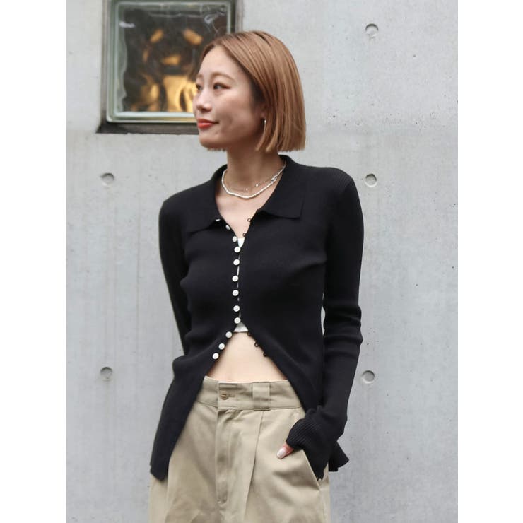 ボタンデザインニットカーディガン | Ungrid | 詳細画像20 