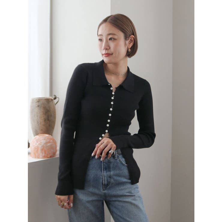 ボタンデザインニットカーディガン | Ungrid | 詳細画像24 