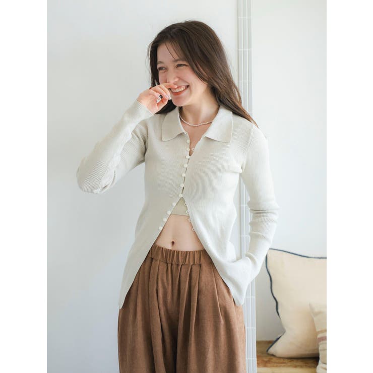 ボタンデザインニットカーディガン | Ungrid | 詳細画像6 