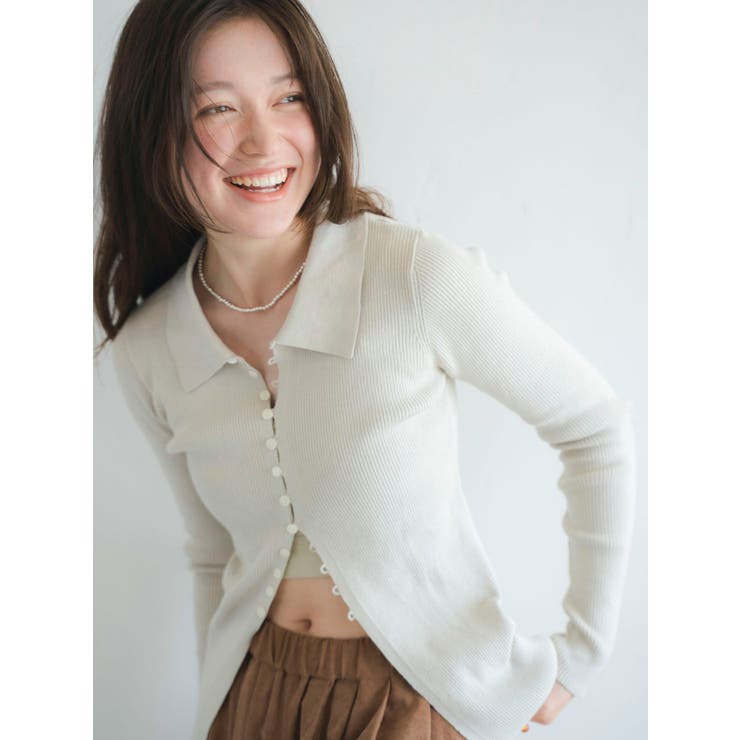 ボタンデザインニットカーディガン | Ungrid | 詳細画像8 