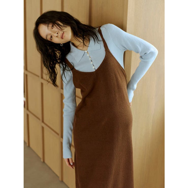 ブルー | ボタンデザインニットカーディガン | Ungrid