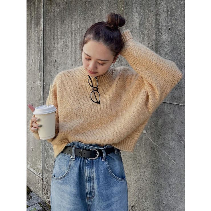 イエロー | カラーモヘヤ混ルーズニット | Ungrid