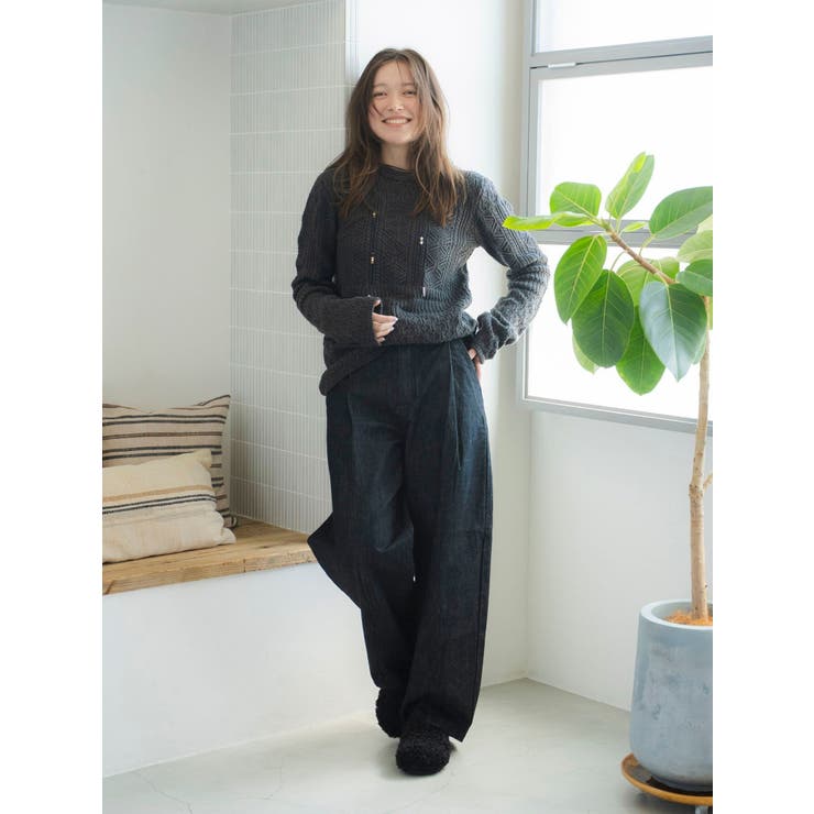 バックオープン透かし編みニット | Ungrid | 詳細画像15 