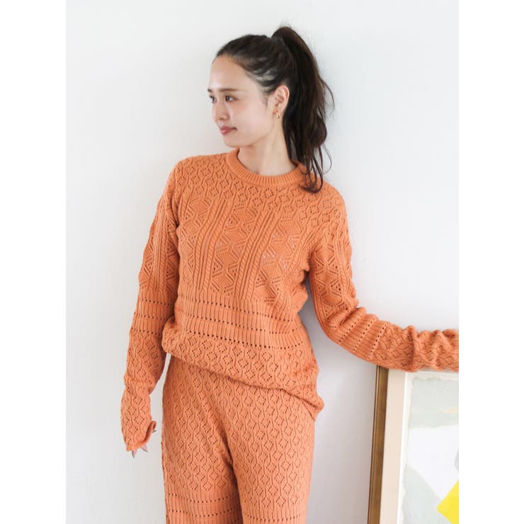 バックオープン透かし編みニット | Ungrid | 詳細画像18 