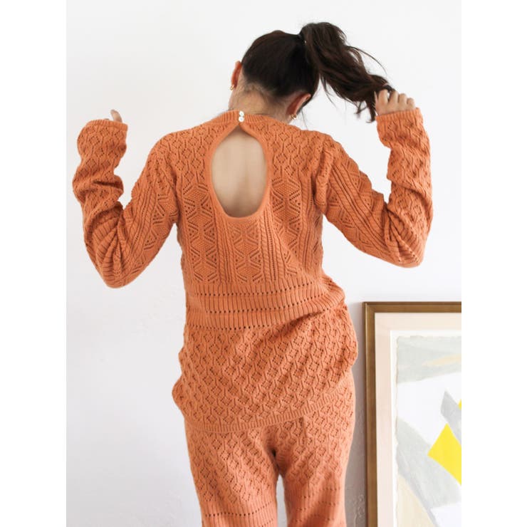 バックオープン透かし編みニット | Ungrid | 詳細画像19 