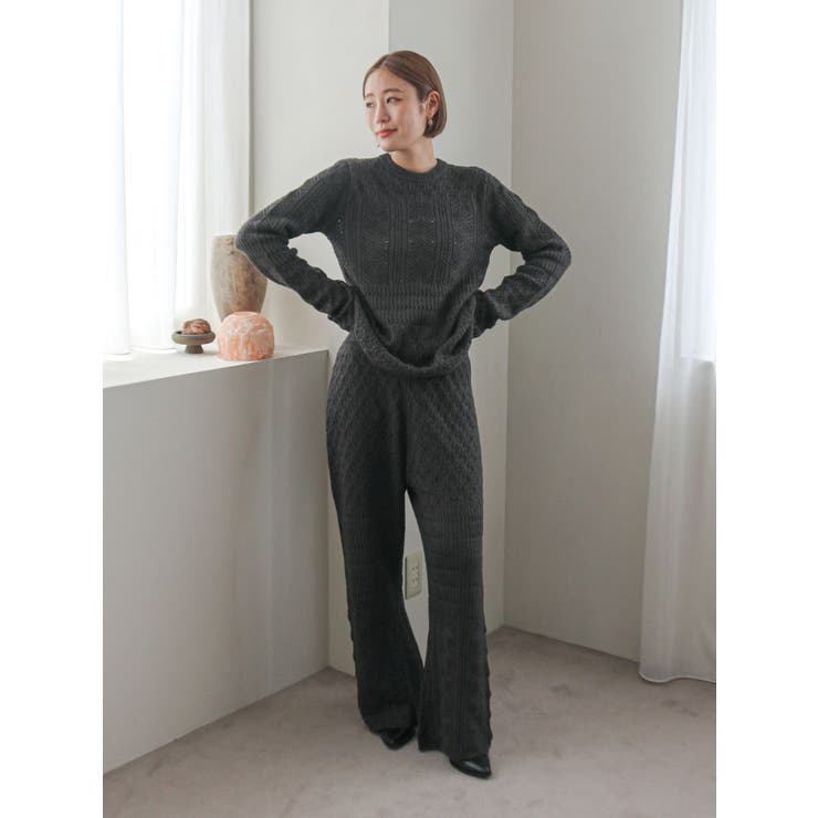 バックオープン透かし編みニット | Ungrid | 詳細画像24 