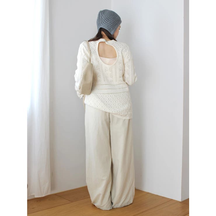 バックオープン透かし編みニット | Ungrid | 詳細画像31 