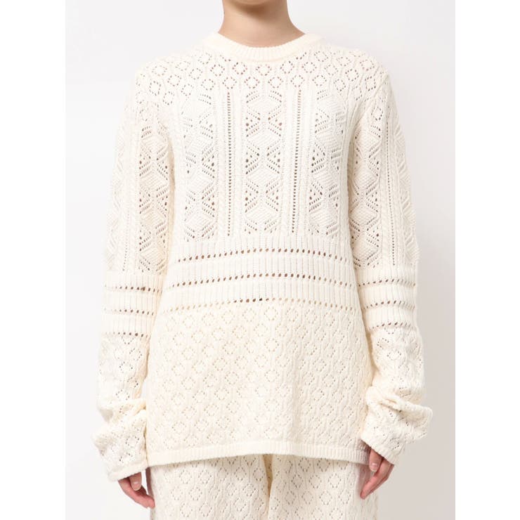 バックオープン透かし編みニット | Ungrid | 詳細画像33 