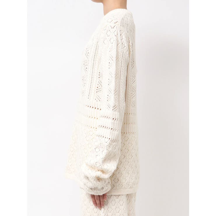 バックオープン透かし編みニット | Ungrid | 詳細画像34 
