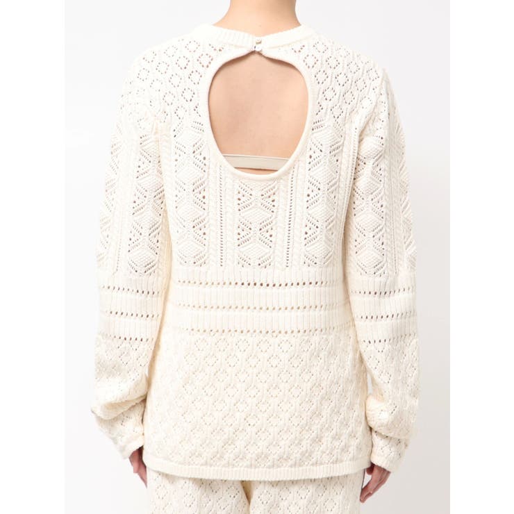 バックオープン透かし編みニット | Ungrid | 詳細画像35 