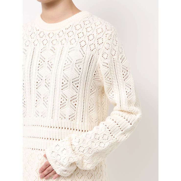 バックオープン透かし編みニット | Ungrid | 詳細画像37 