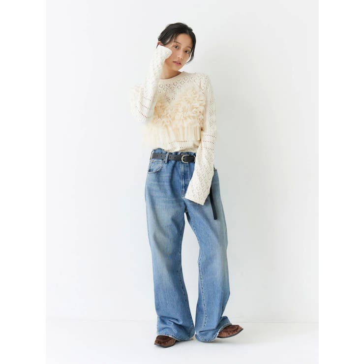 バックオープン透かし編みニット | Ungrid | 詳細画像6 