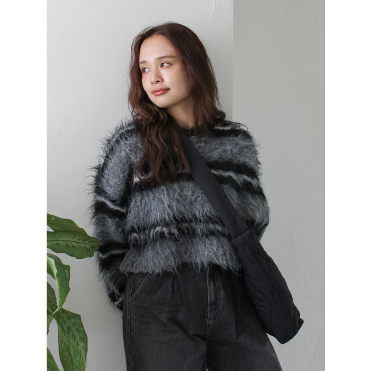 シャギーボーダールーズニット | Ungrid | 詳細画像14 