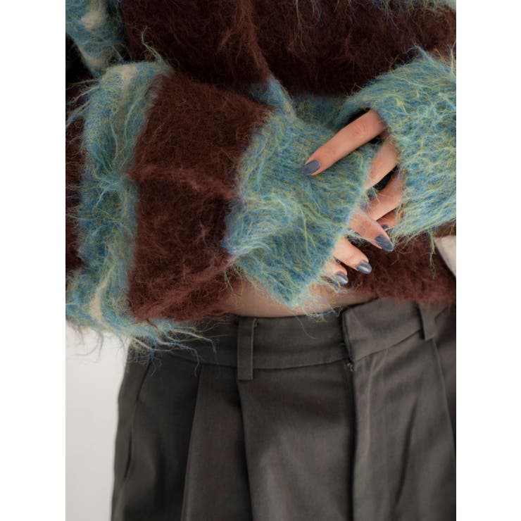 シャギーボーダールーズニット | Ungrid | 詳細画像8 