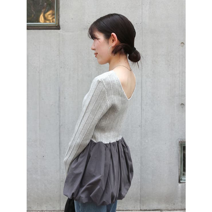 バルーンデザインバックオープンニット | Ungrid | 詳細画像16