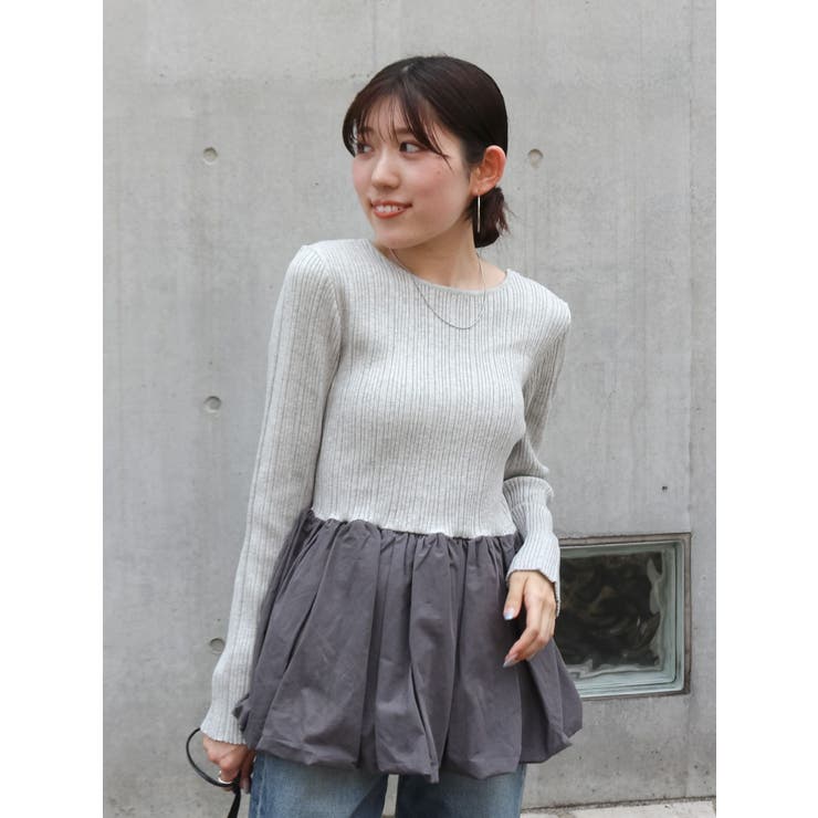 バルーンデザインバックオープンニット | Ungrid | 詳細画像24 