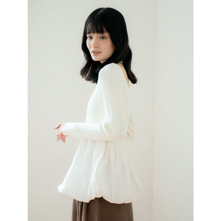 バルーンデザインバックオープンニット | Ungrid | 詳細画像7